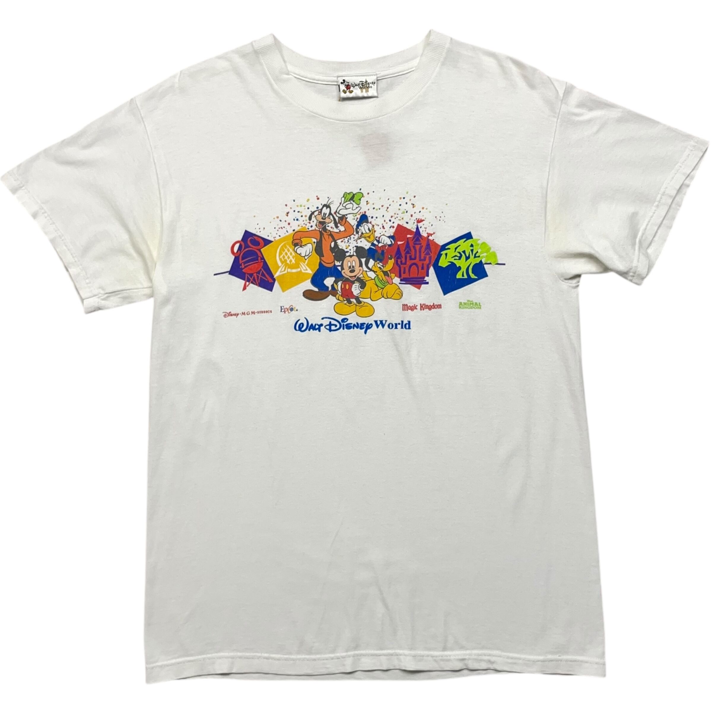 《M》 Disney ディズニー Tシャツ フロントプリント ホワイト USA製 no.7356
