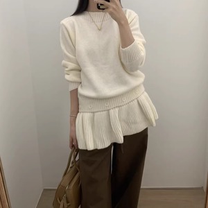 ruffle hem knit sweater (3color)<d2981>