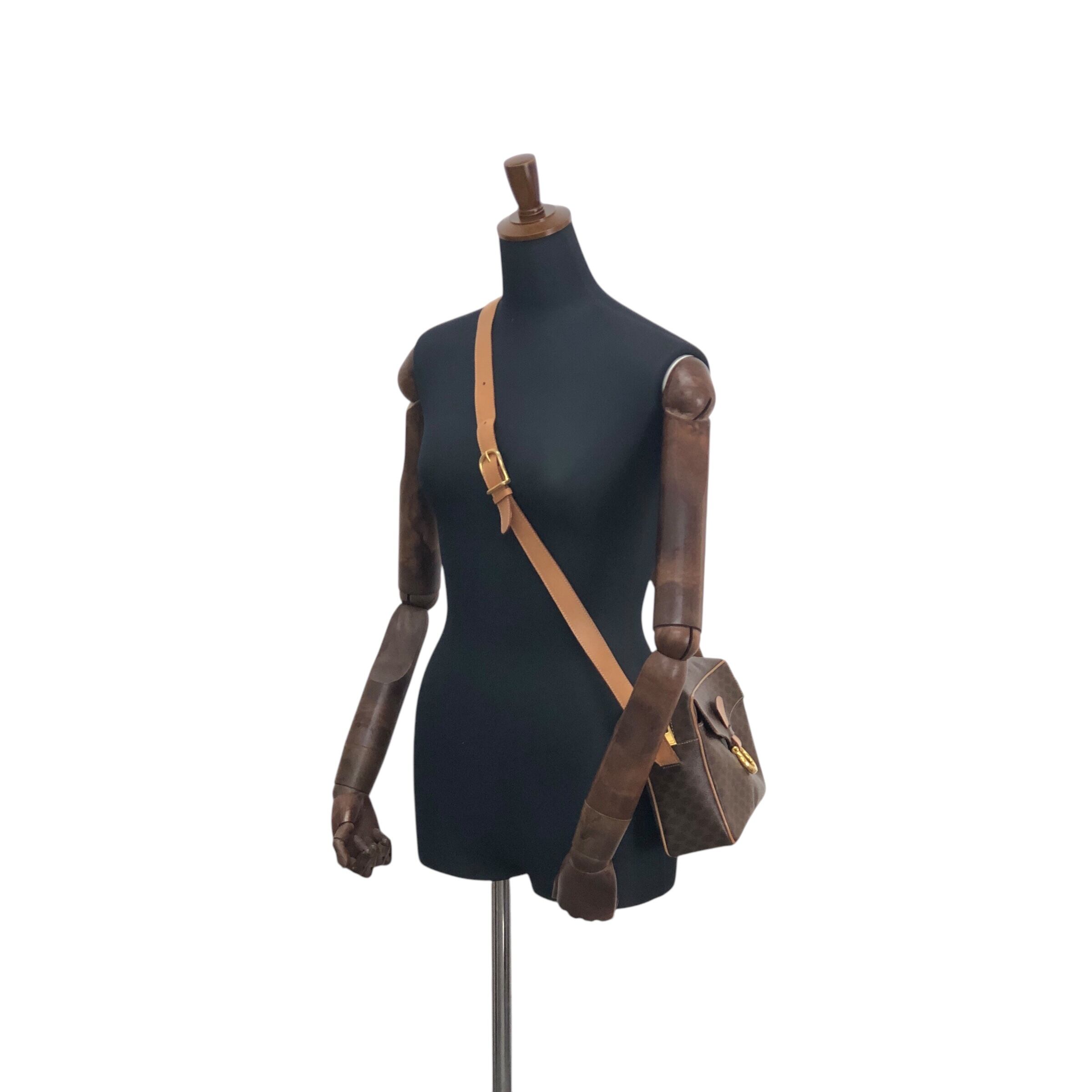 CELINE セリーヌ マカダム ショルダーバッグ ブラウン ホース