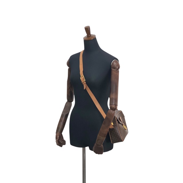 CELINE セリーヌ マカダム ショルダーバッグ ブラウン ホースビット PVCレザー vintage ヴィンテージ オールド g3hfid