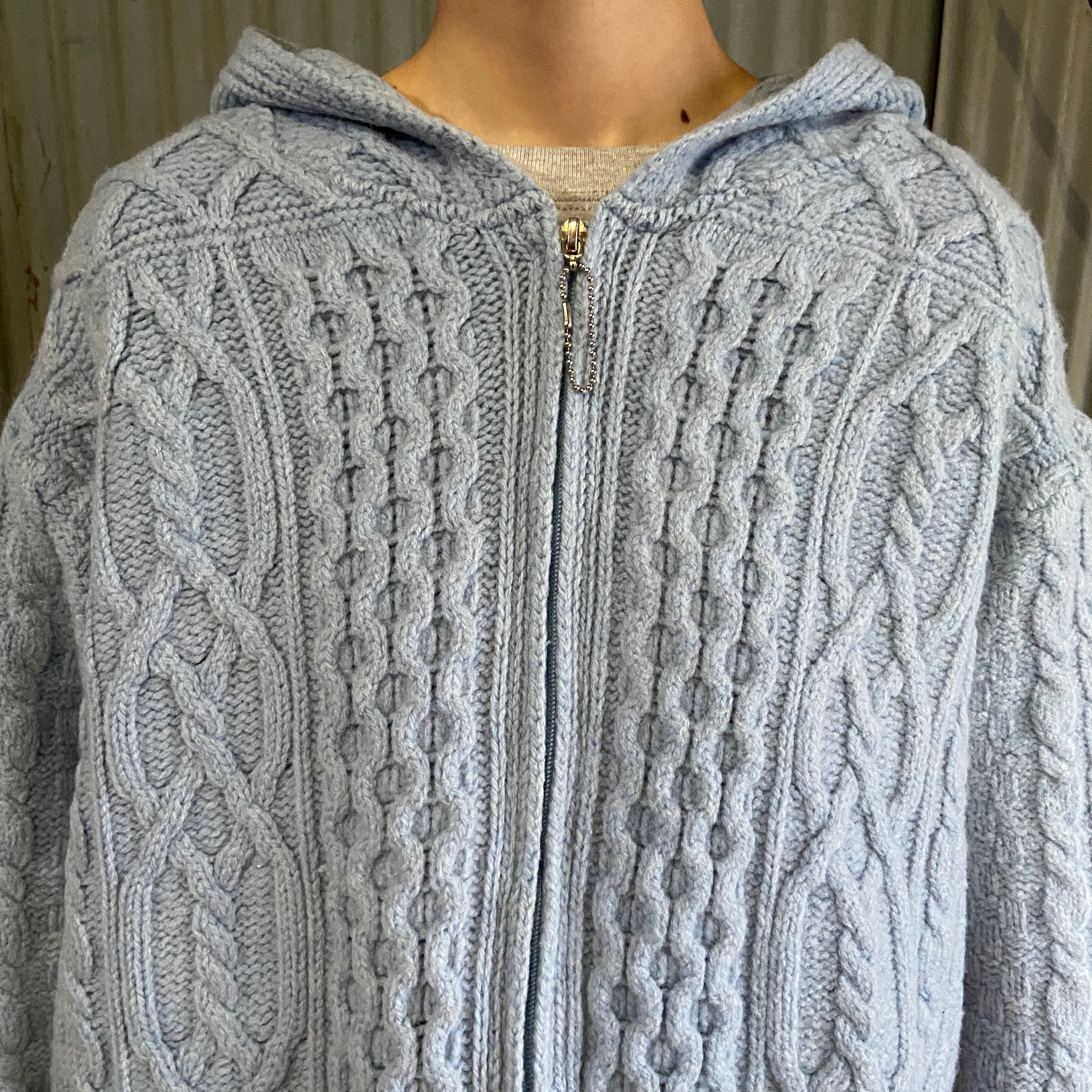 アイルランド製 arancrafts フィッシャーマン アランニットパーカー