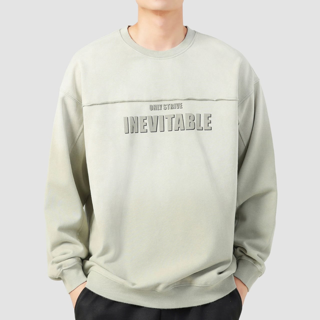 クルーネック ドロップショルダー 切り替えデザイン 00109