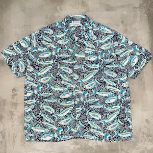 Columbia Sportswear Fish Pattern Rayon Shirt