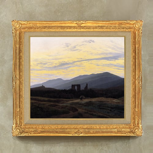 直筆仕上げ油絵【フリードリヒ】Ruin of Eldena in the Giant Mountains F10 絵画 アート インテリア 風景画