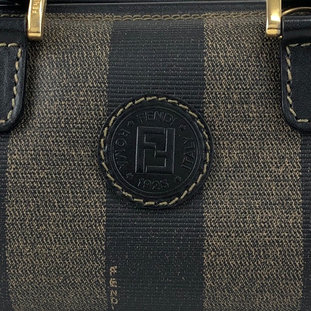 FENDI フェンディ ぺカン ショルダーバッグ ブラウン FFロゴ PVCレザー ミニボストン 2WAY vintage ヴィンテージ オールド bhyk7a