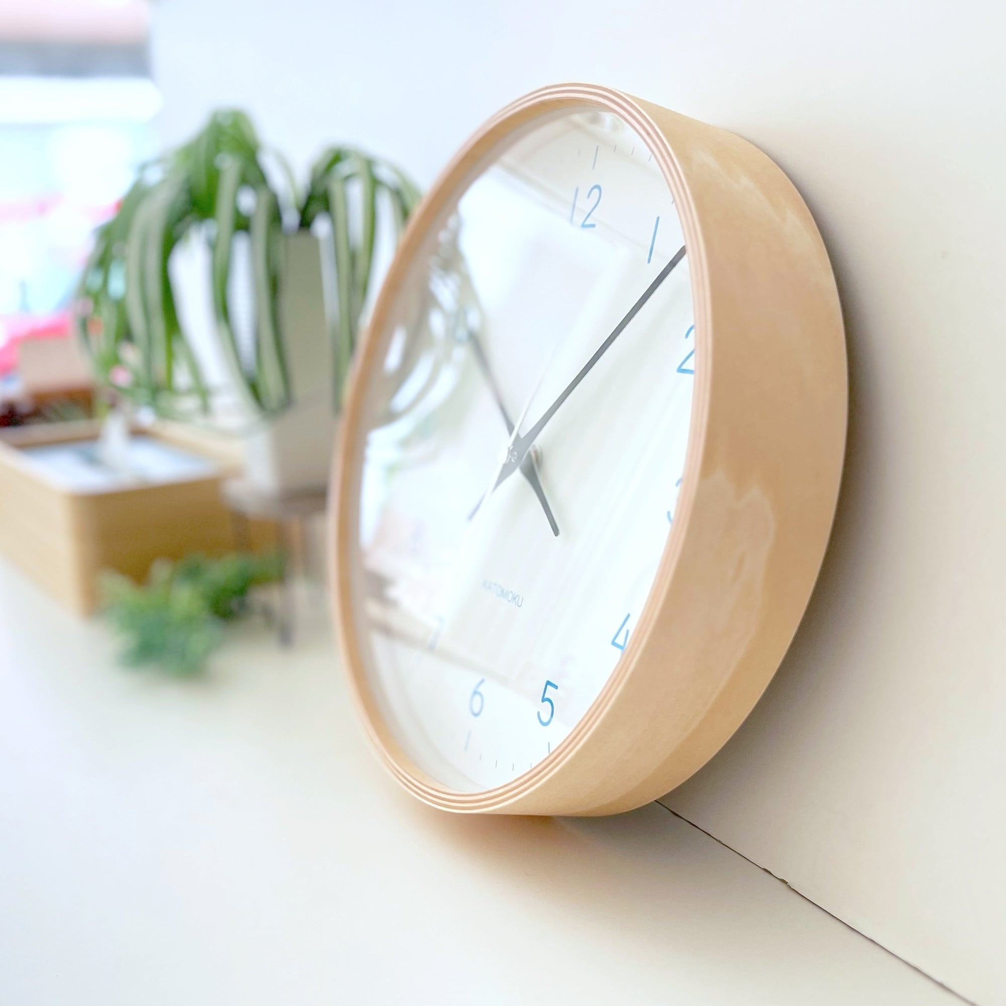 KATOMOKU plywood clock 22 ライトブルー km-121LB 掛け時計 | 加藤