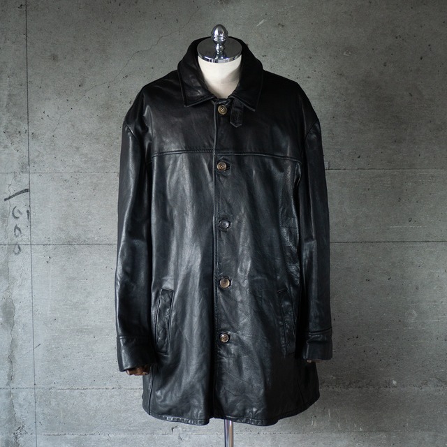 "PELLE CUIR" '90s vintage Leather car coat