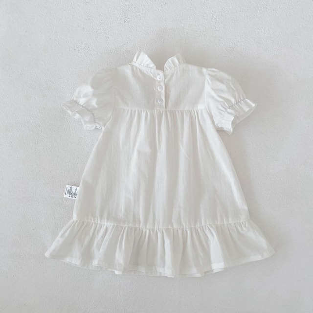 【BABY】立体フラワーフリルパフスリーブワンピース - 12