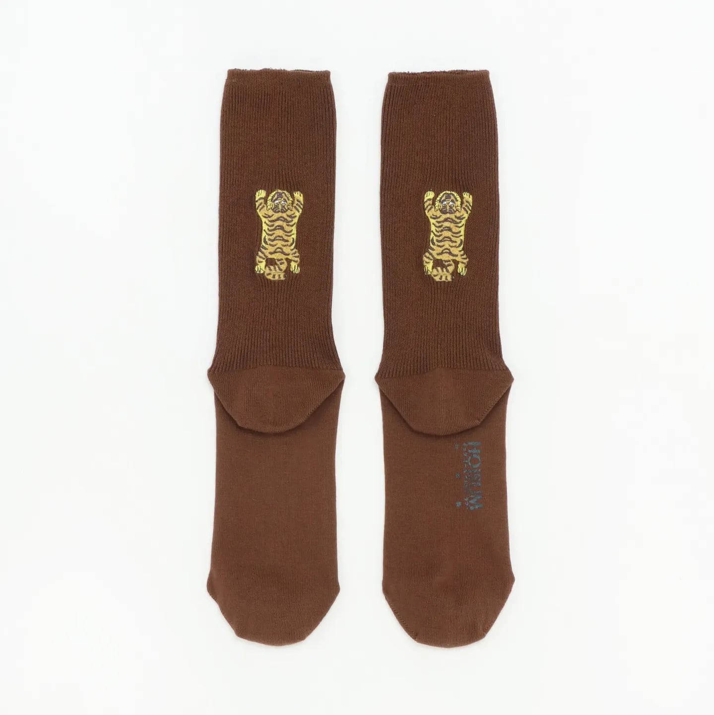 トラ刺繍ソックスもこもこ(25-28cm)
