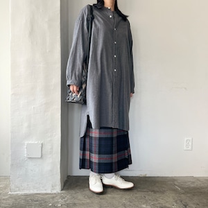 JAMES&CO. STANDARD SHIRT Band Collar Dress -Viyella-(バンドカラードレス -ビエラ無地-)