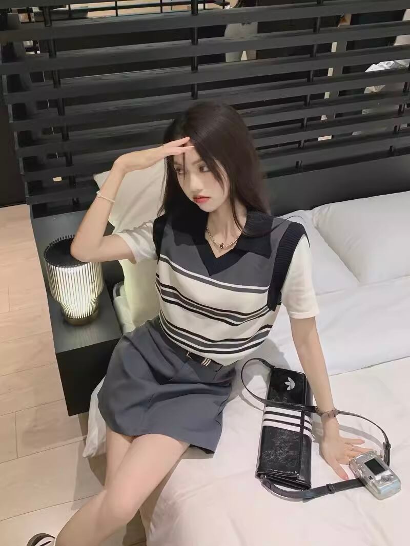 セットアップ 半袖 サマーニット スカート ミニスカート レディース