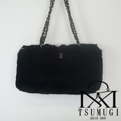 CHANEL シャネル ココマーク ラパン チェーンショルダーバッグ ブラック ゴールド金具 6番台