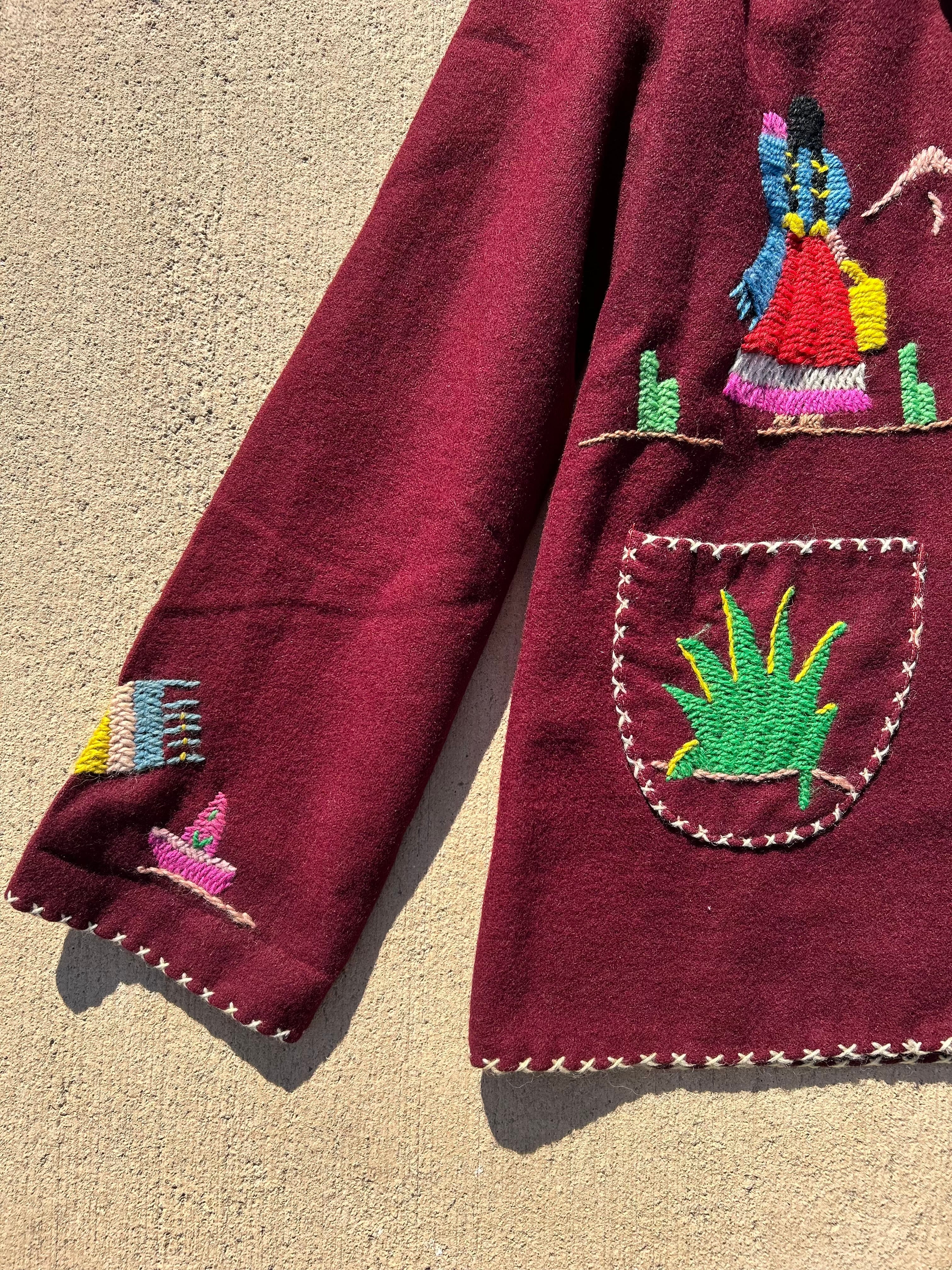 Vintage Mexican Burgundy Jacket / ヴィンテージ メキシカン ウール