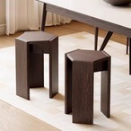 スツール サイドテーブル 無垢材 六角形 北欧 モダン おしゃれ ミニマリスト 積み重ね可能 ロースツール