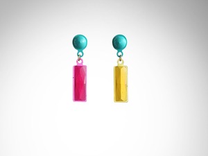 Hi Lands Earrings   Fuchsia, Amber And Turquoise  /  CORSARI JEWELS