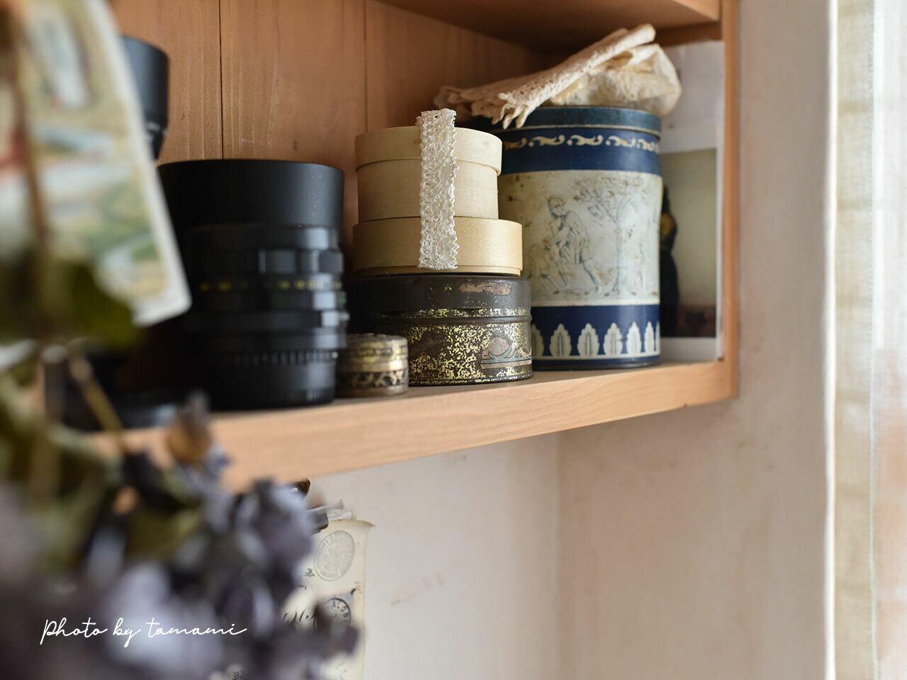 フルーツ柄がかわいい楕円ティン缶 フレンチアンティーク