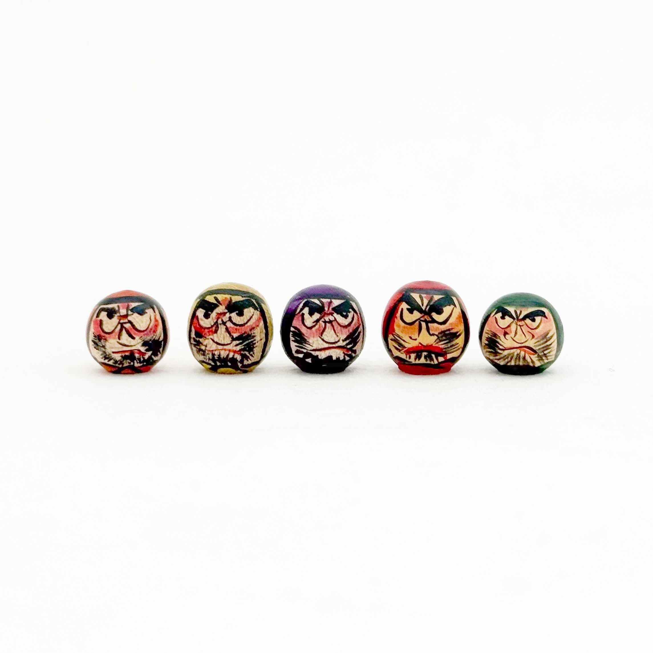 極小寸だるま木地玩具 5個セット（蔵王高湯系 / 水戸寛工人）