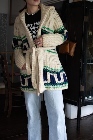 Geometric Pattern Knit Robe