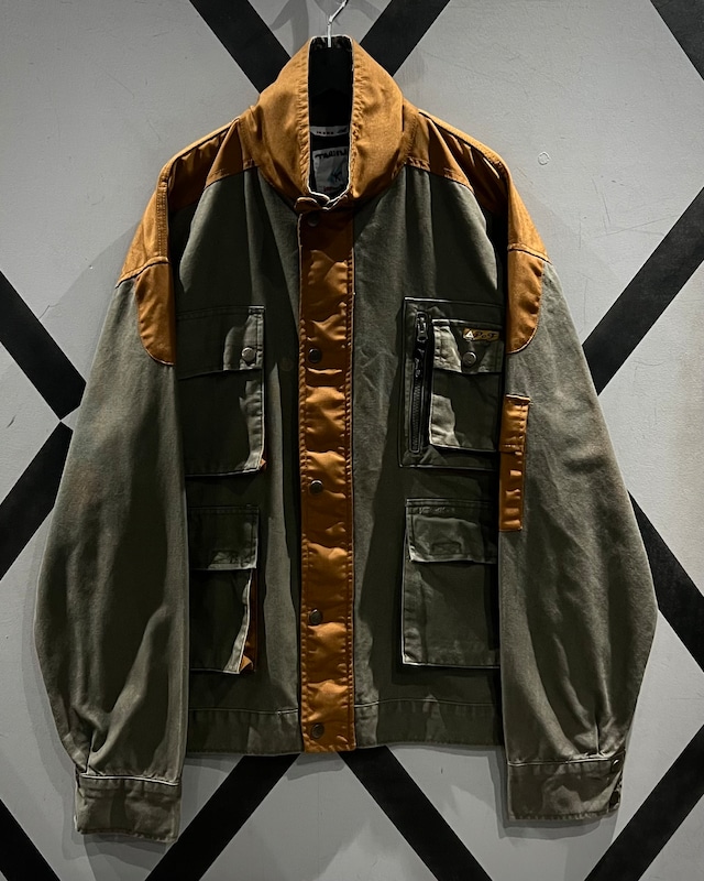 【X VINTAGE】Nylon Switching Design Multi Pocket Jacket