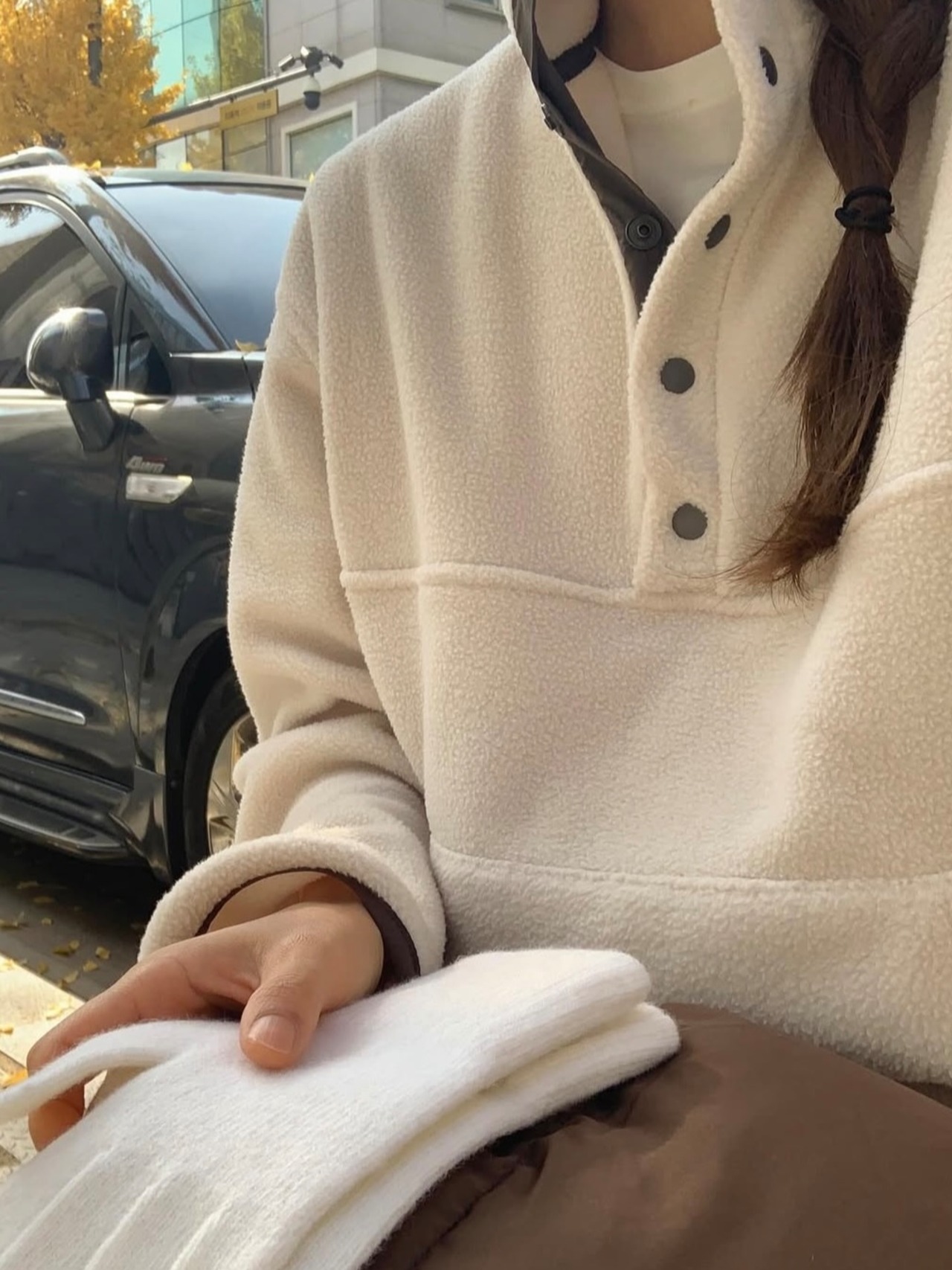 (即納) LITER / Snow fleece high neck mtm 2color