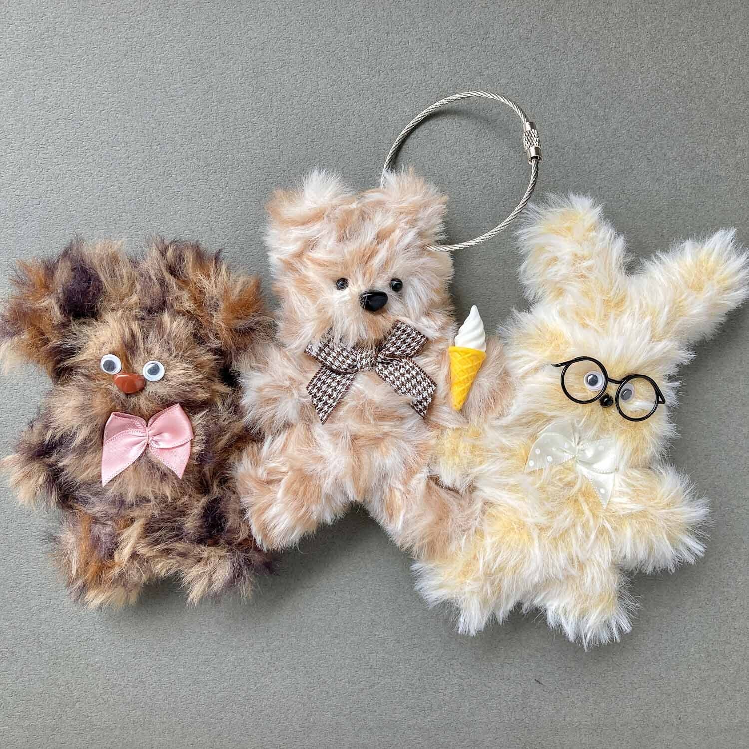 再入荷〉Animal Boneka モール単品＋目鼻パーツ付き（ふわふわmix