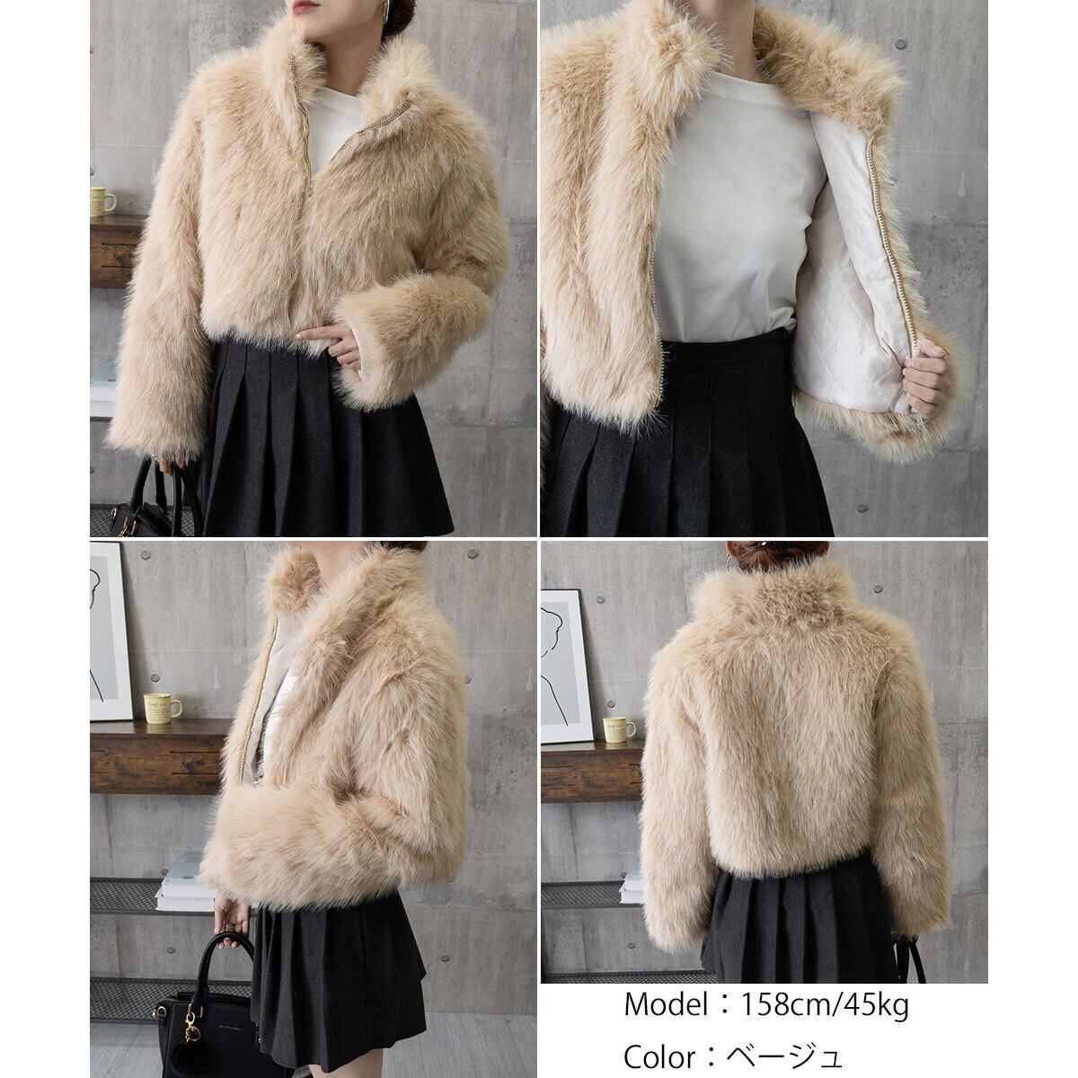 ファー ジャケット ふわふわ ボレロ レディース 秋冬 韓国 きれいめ 大人 上品 おしゃれ カジュアル アウター 中綿 ショート丈 防寒 防風 大人可愛い 大人女子