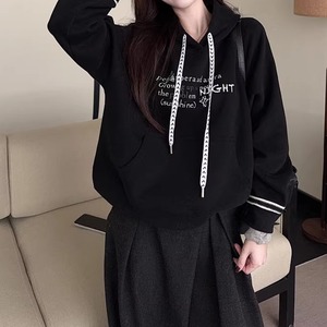 レースコードプリントパーカー ・75349