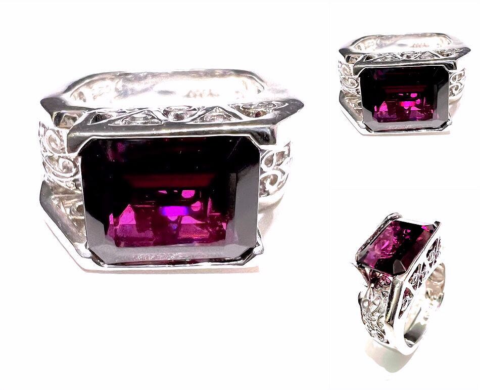 KARATI カラッチ プラチナ ロードライトガーネット ダイヤモンド リング 6.66ct 0.23ct 11号 指輪 日本人 作家 ジュエリー