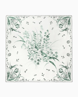 【Mame Kurogouchi】 Hand Printed Silk Scarf