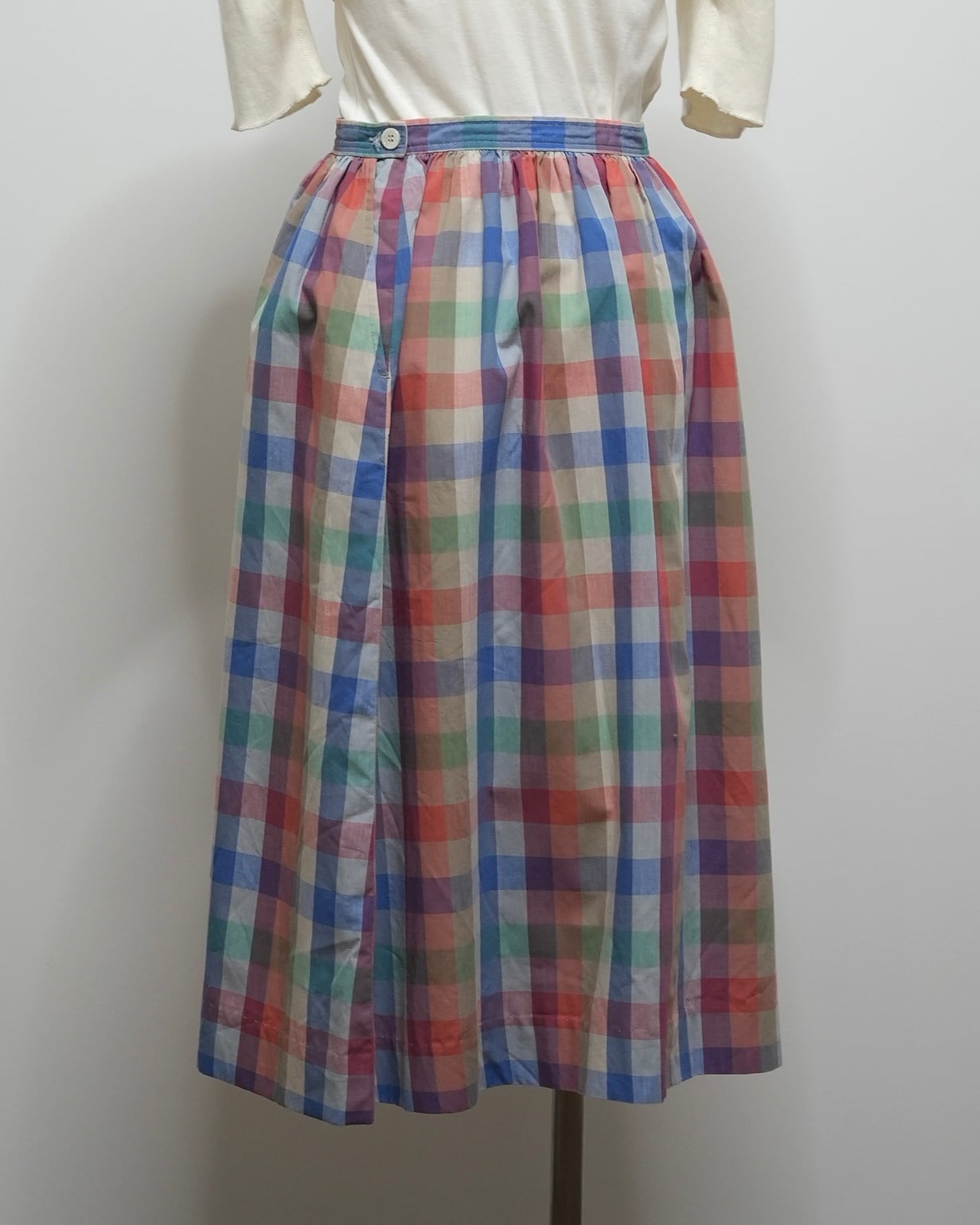 80s CHECK SKIRT / made in USA