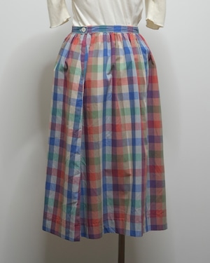 80s CHECK SKIRT / made in USA