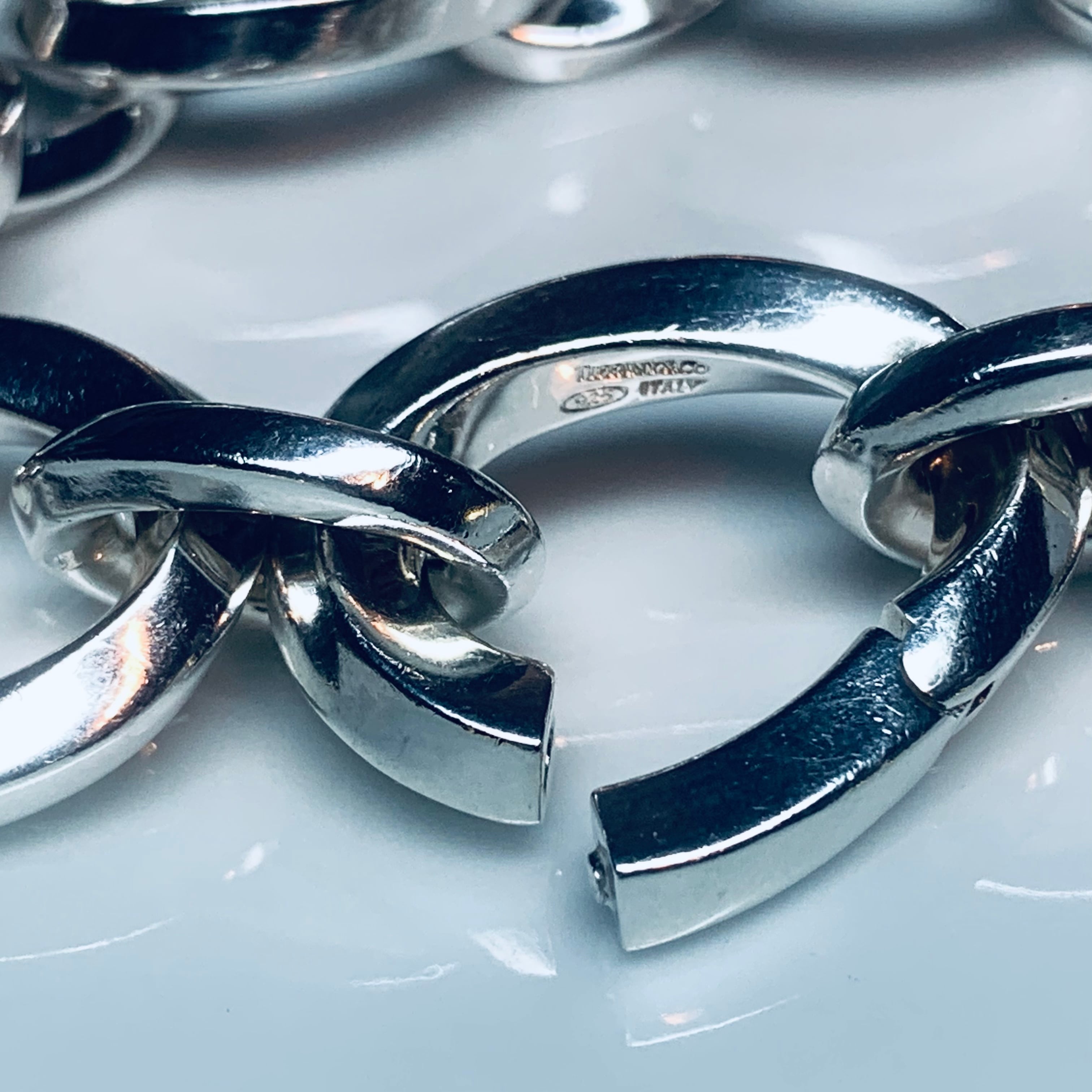 VINTAGE TIFFANY & CO. Oval Twist Link Bracelet Sterling Silver 