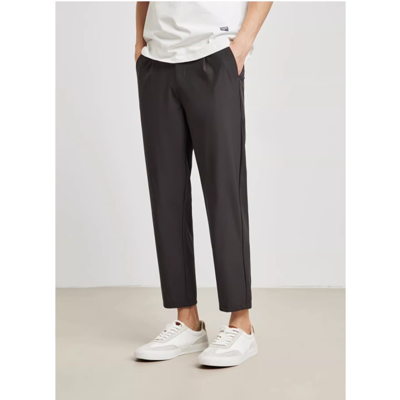 ノープリーツストレートカジュアル クロップドパンツ af0284