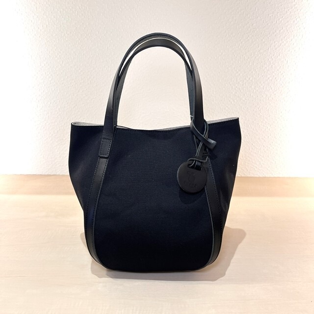 バルーンバッグ　革×帆布　ホワイト