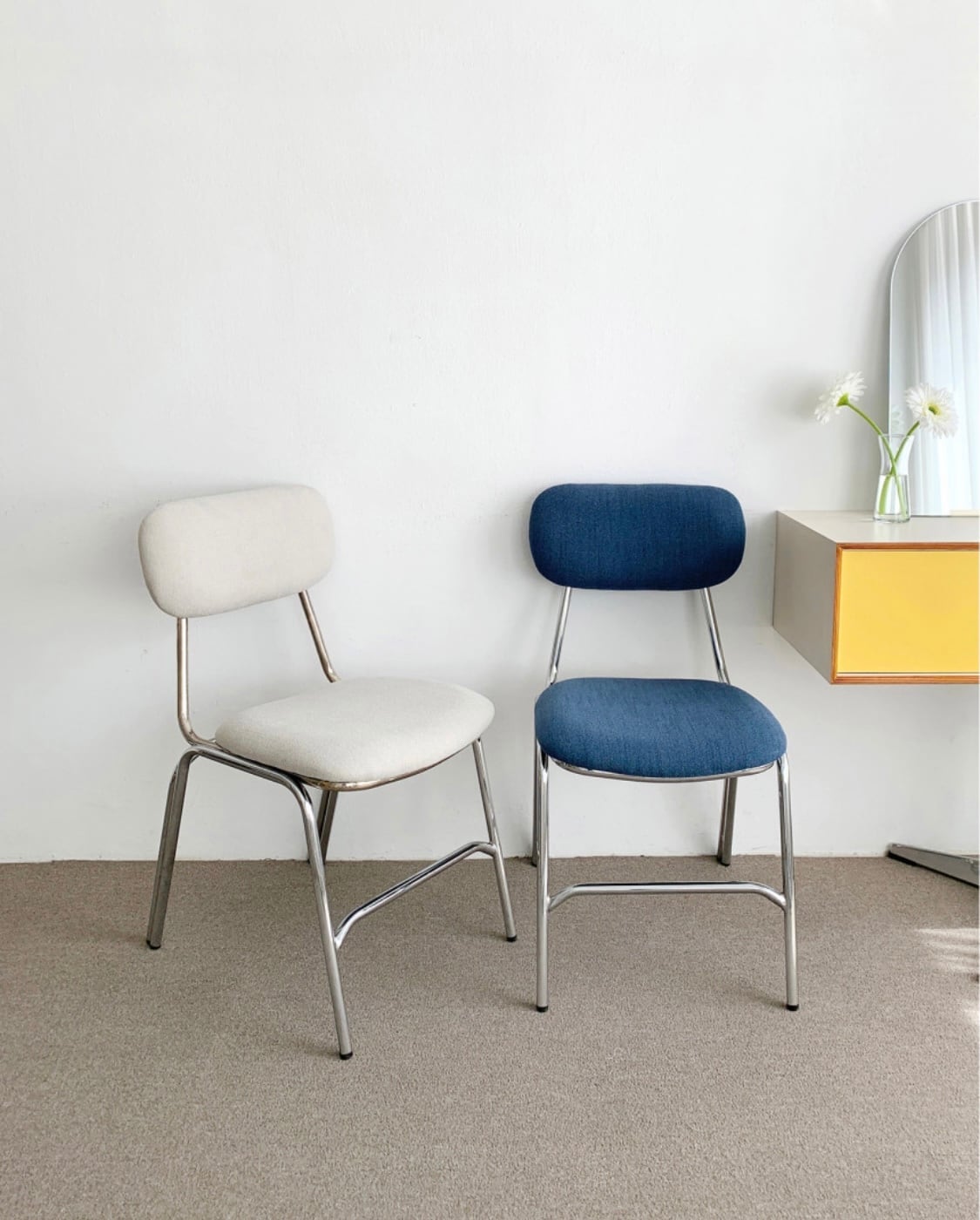 musk fabric steel chair 2colors / ムスク ファブリック スチール