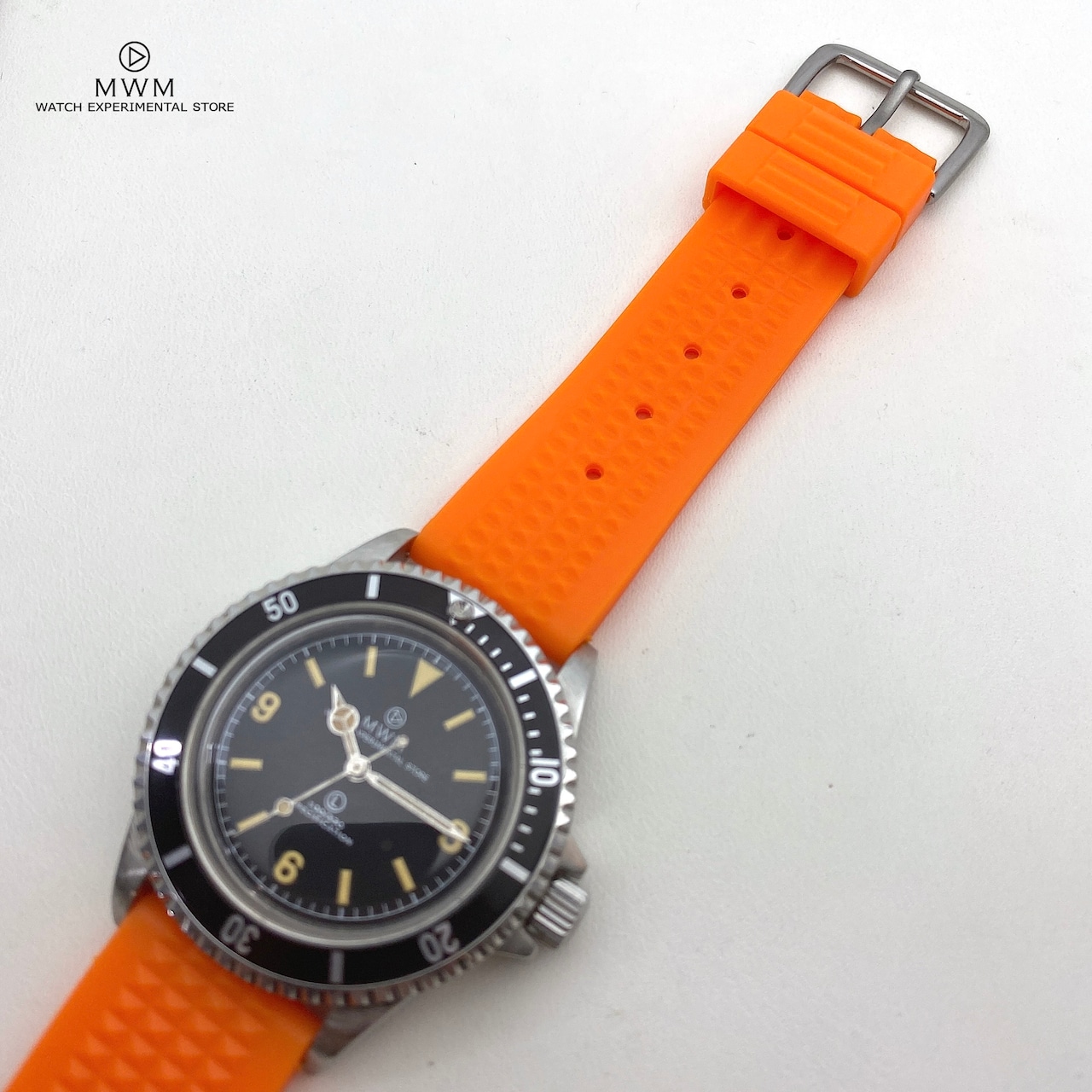 ヴィンテージ ワッフル(地獄の黙示録：マーティン・シーン着) 復刻ラバーベルト オレンジ 20mm 腕時計ベルト