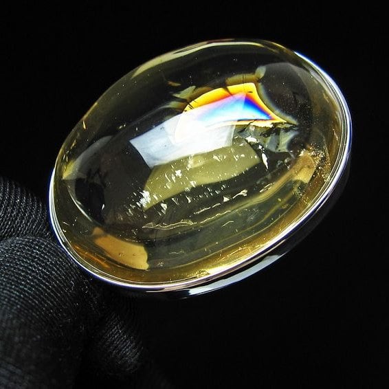 シトリンクォーツ ペンダント 虹入り メール便可 一点物 112-14112