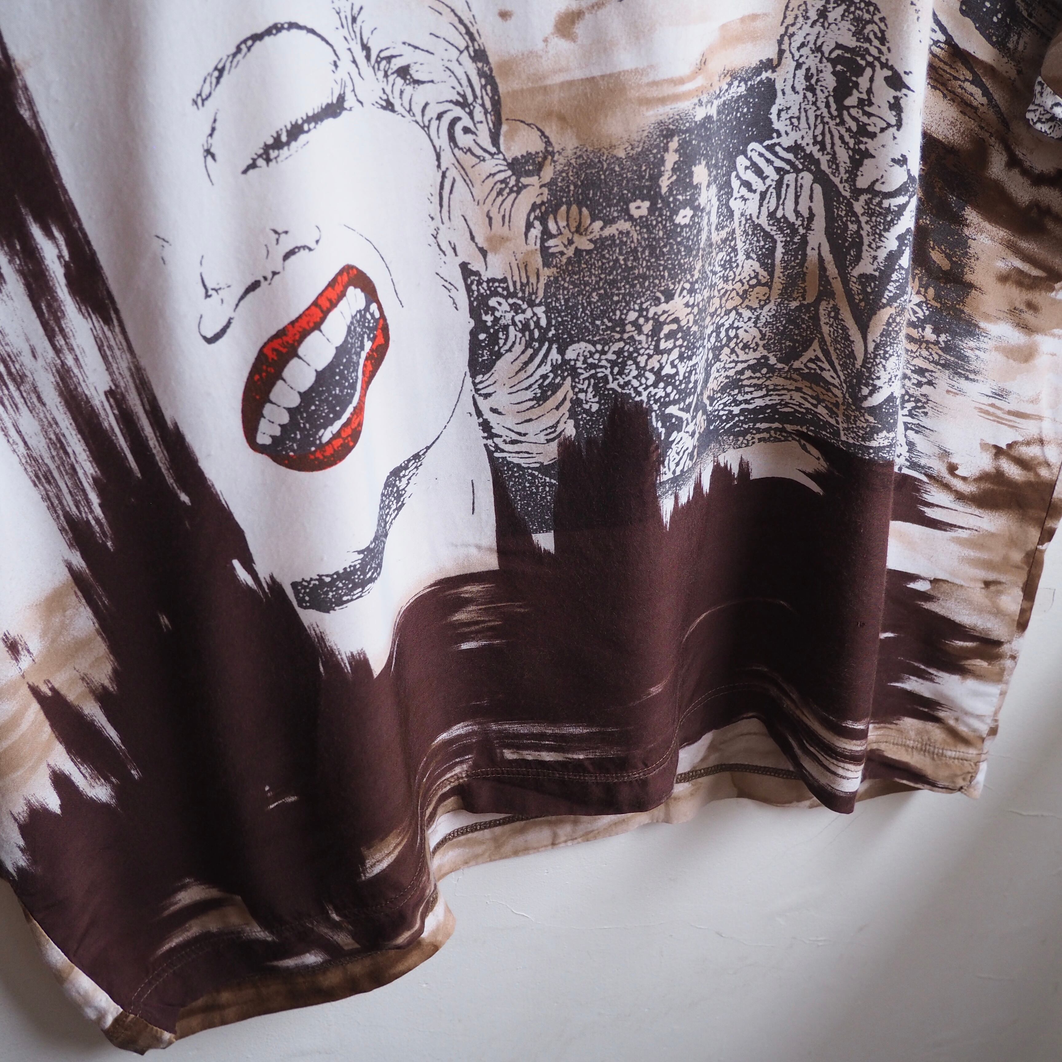 1980 - 90s ” Marilyn Monroe ” Modern Art printed Piece Dyeing vintage loose Rayon Tee