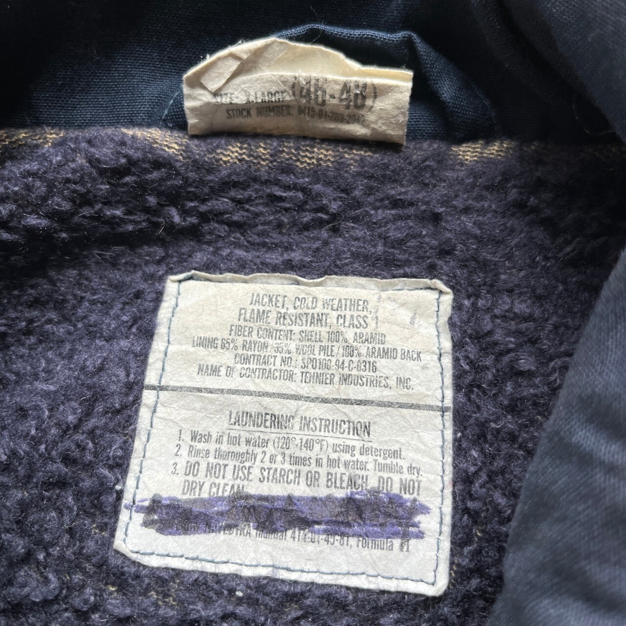 94年納品 90年代 米軍実品 U.S.NAVY アラミドジャケット デッキ 