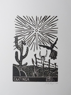 PABLO BORGE パブロ・ボルジェス 木版画 M　【CAATINGA】