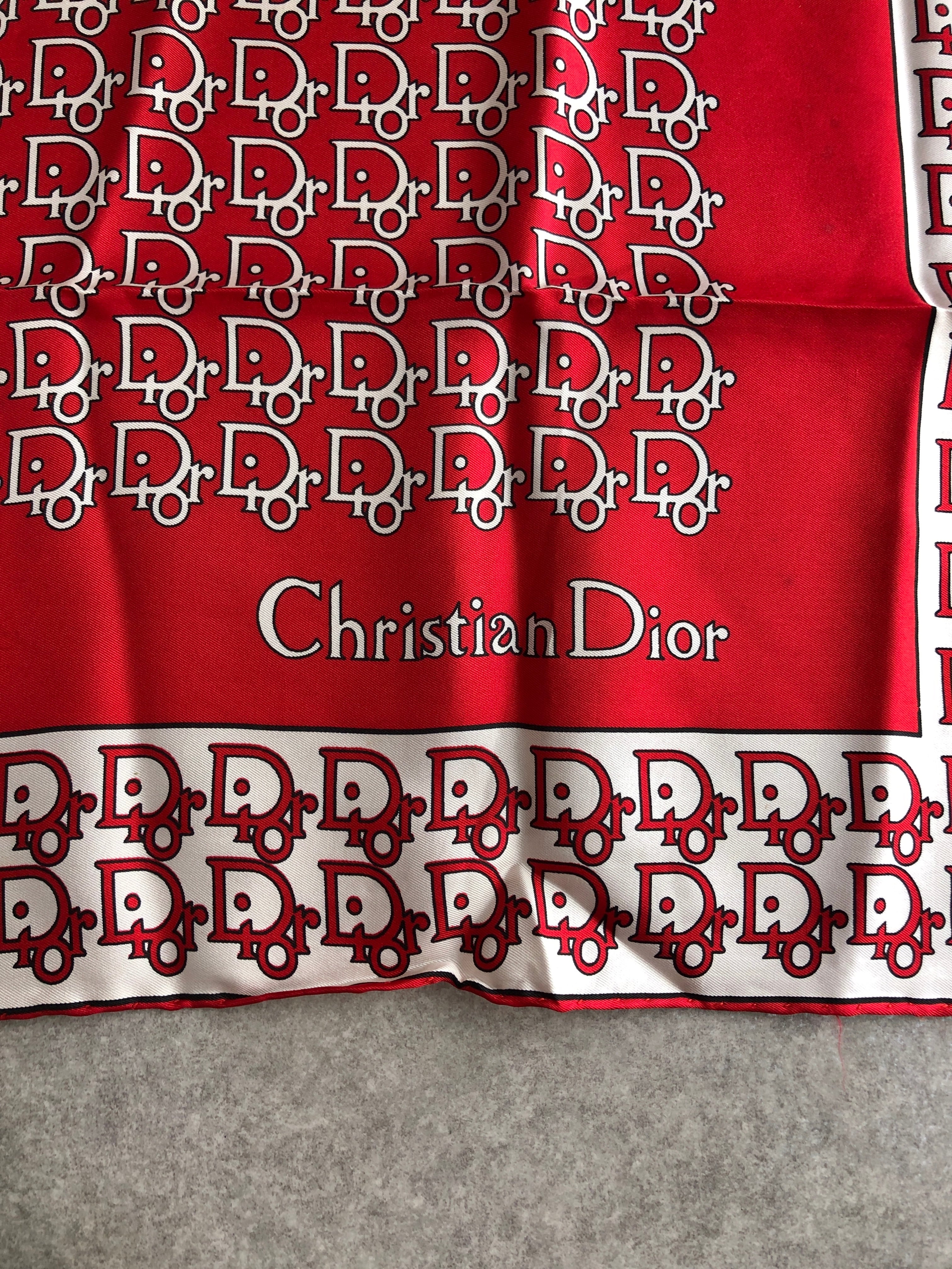 Christian Dior クリスチャン ディオール トロッター スカーフ レッド