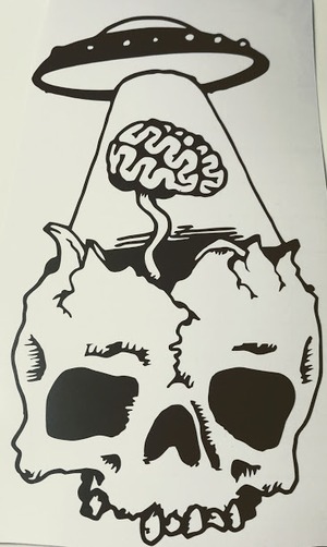 カッティング　ステッカー　アート　タトゥー　スケボー　スカル　UFO