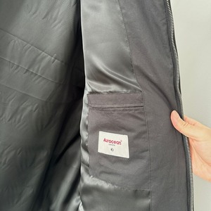 チャコールグレービッグキルトジャケットコート　1053