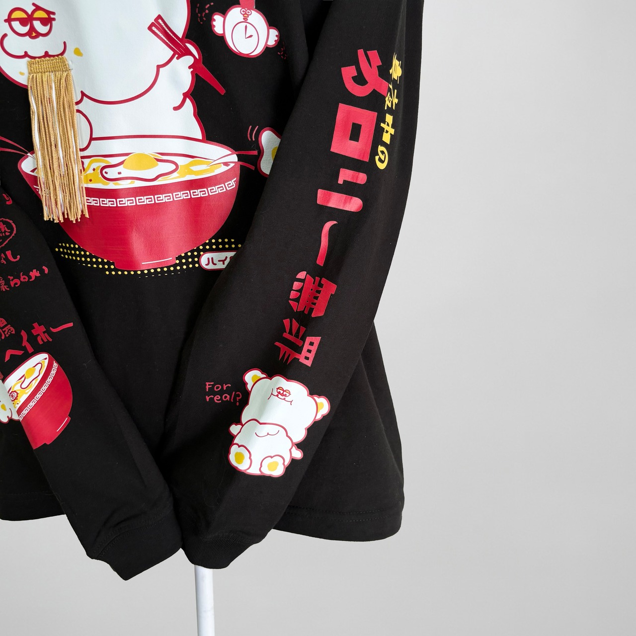 【深夜二時の背徳感。】ラーメン大好きHoooさん ロンT 長袖Tシャツ ユニセックス - 6