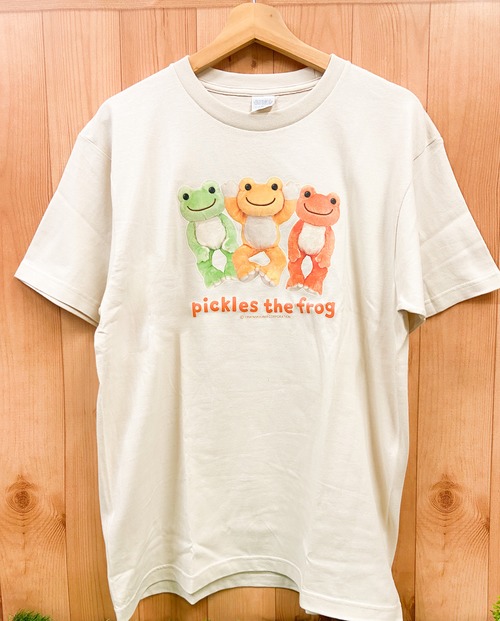 かえるのピクルス　Tシャツ　ビタミンカラー　ベージュ