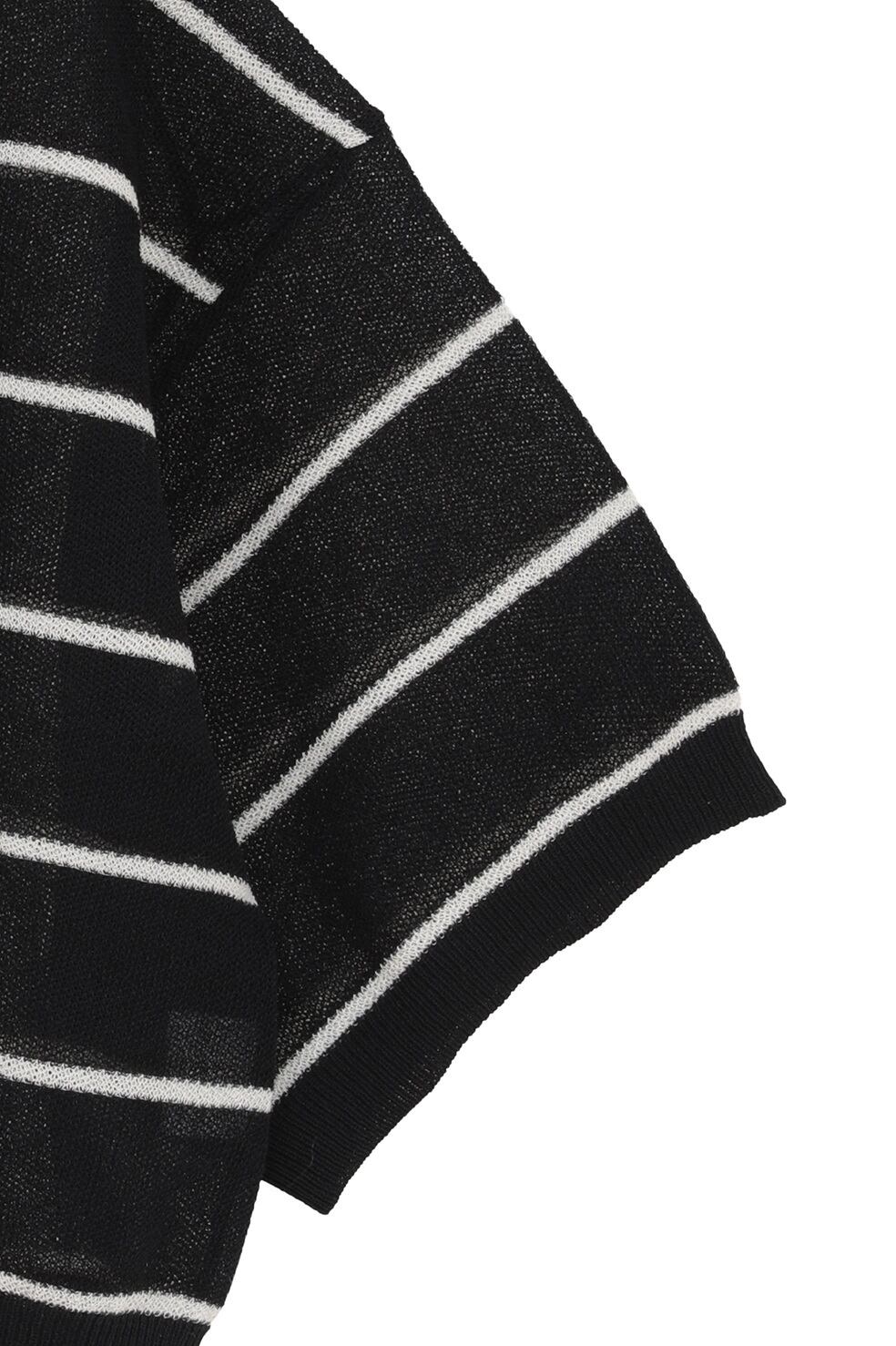 CLANE(クラネ) SPONGY SHEER POLO KNIT TOPS NAVY | サウスオレンジ