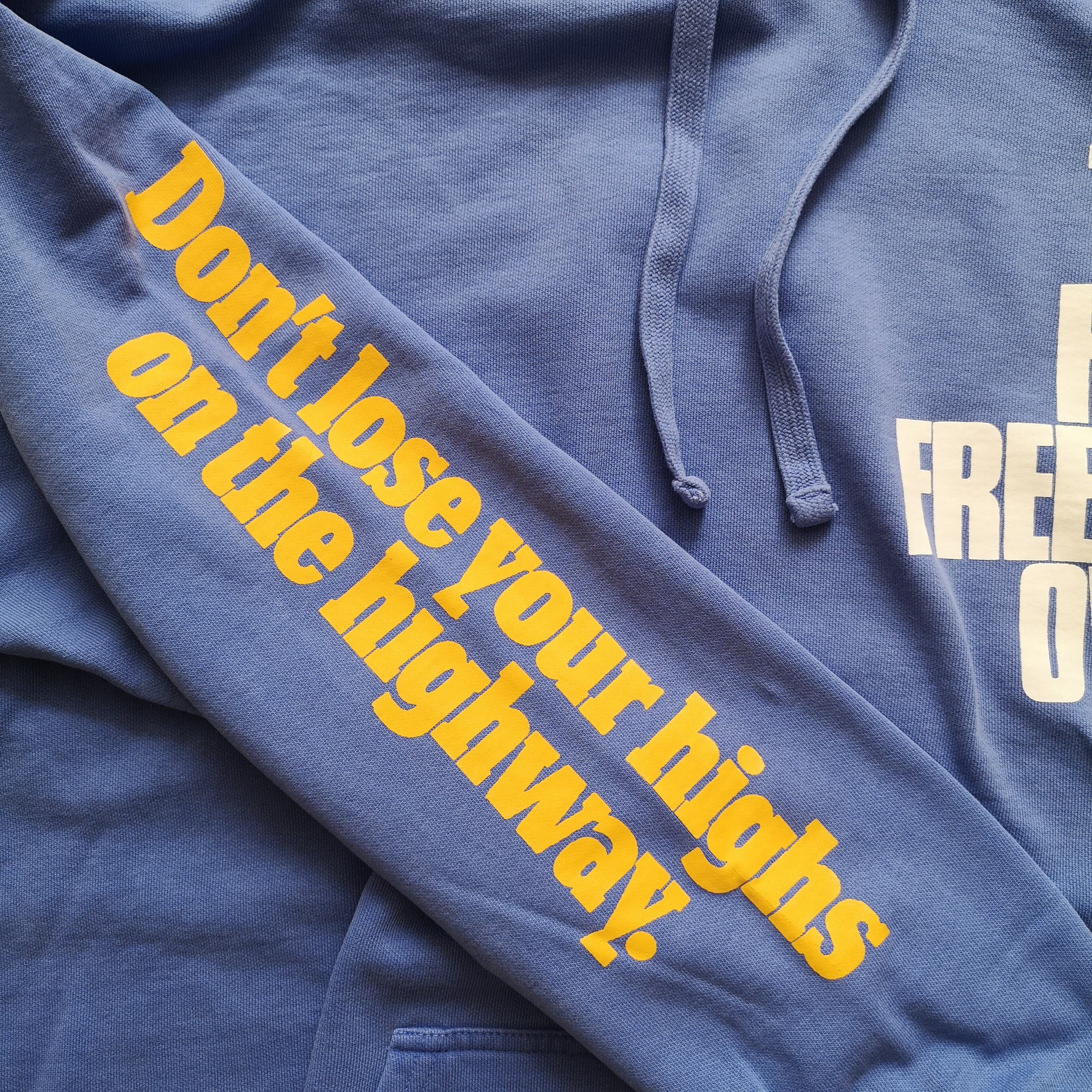 PRANK "CASSETTE TAPE SLOGANS" HOODIE BLUE XL