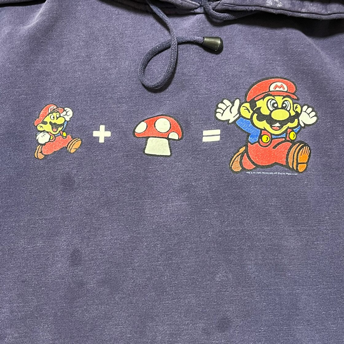 00s Nintendo Super Mario 任天堂 スーパー マリオ パーカー changes 