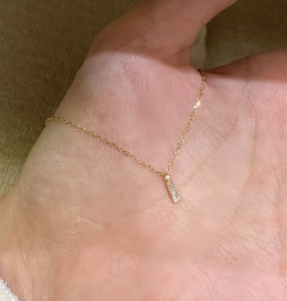 ネックレス レディース 18金仕上げ シルバー925 バーモチーフ ジルコニア 華奢 シンプル 金属アレルギー プレゼント ギフト