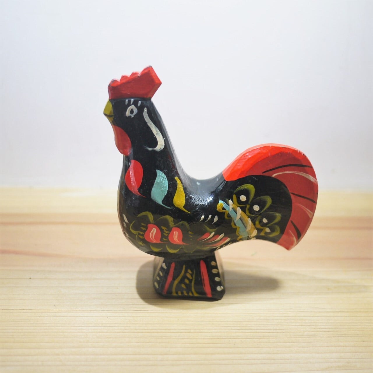 ダーラナルースター ニワトリ 木彫トールペイント クルビッツ